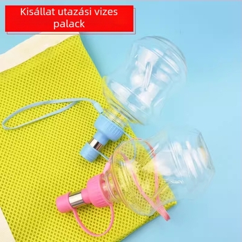 Hordozható víztartály kisállatok számára, macskáknak és kutyáknak, kültéri utazásokhoz, akasztóval