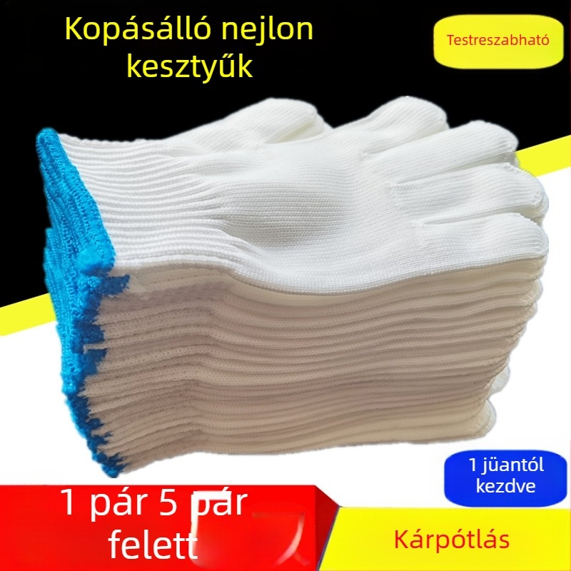 Személyre szabott, vastagított kopásálló nejlon munkavédelmi kesztyű