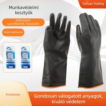 North Tower ipari latex kesztyűk, sav- és lúgállóak, fekete, hosszú, vastagított, védő