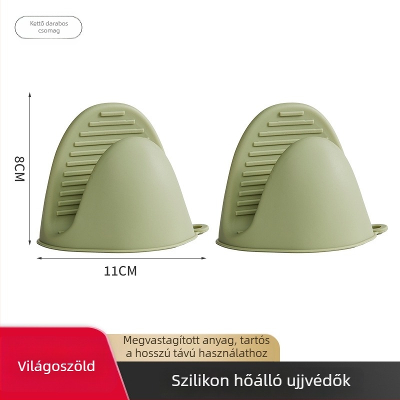 Vastagított szilikon hőálló konyhai kesztyűk sütéshez, sütőhöz és mikróhoz, égési sérülések elleni védelemmel, edényfogó klipszhez