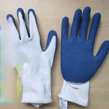 Bambusz rostból készült latex bevonat kesztyű, relief mintázatú, tű- és vízálló, kertészkedéshez és virágápoláshoz