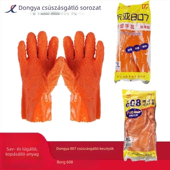 PVC csúszásmentes munkakesztyűk pilírozáshoz és vízi feldolgozáshoz, pamut bélés, bal és jobb kézre