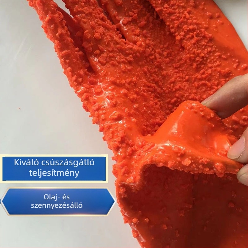 PVC csúszásmentes munkakesztyűk pilírozáshoz és vízi feldolgozáshoz, pamut bélés, bal és jobb kézre