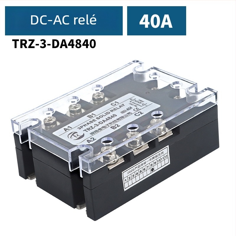 TRZ-3-DA4810 háromfázisú szilárdtest-relé, 10A, DC-vezérlés, AC terhelés