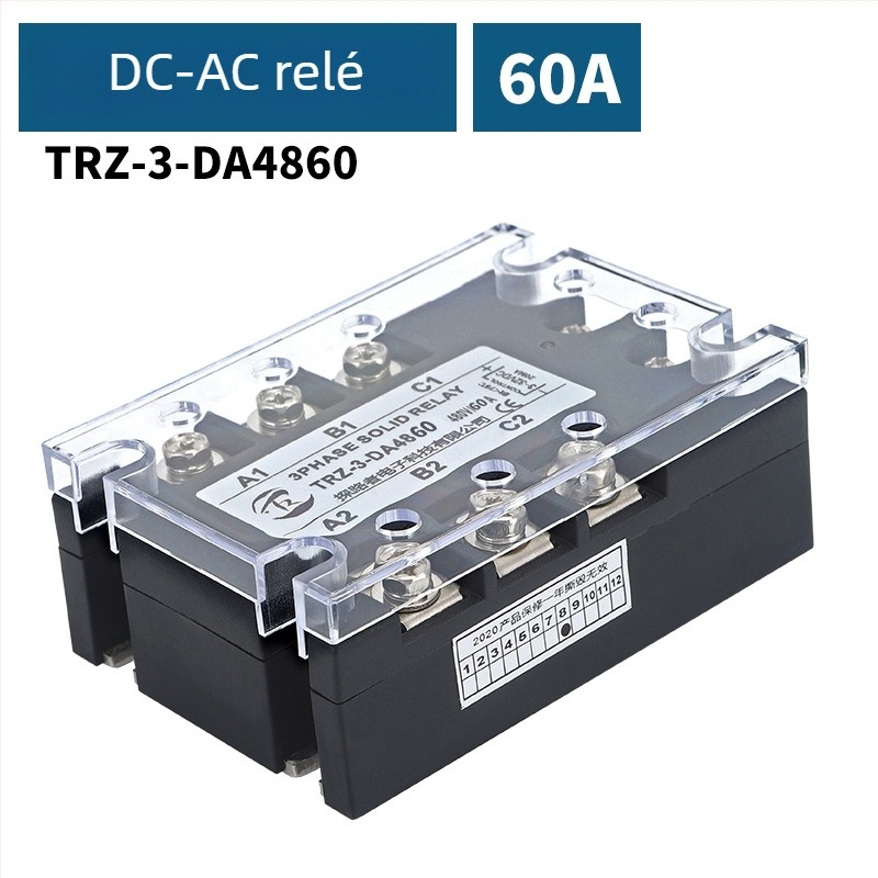 TRZ-3-DA4810 háromfázisú szilárdtest-relé, 10A, DC-vezérlés, AC terhelés