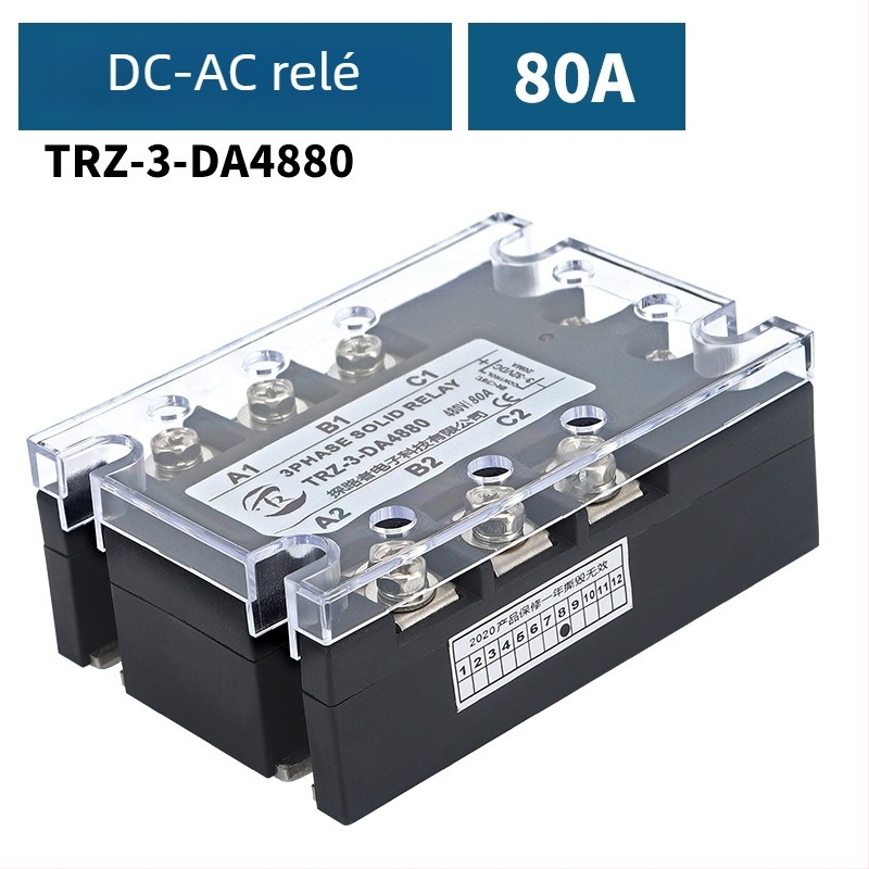 TRZ-3-DA4810 háromfázisú szilárdtest-relé, 10A, DC-vezérlés, AC terhelés