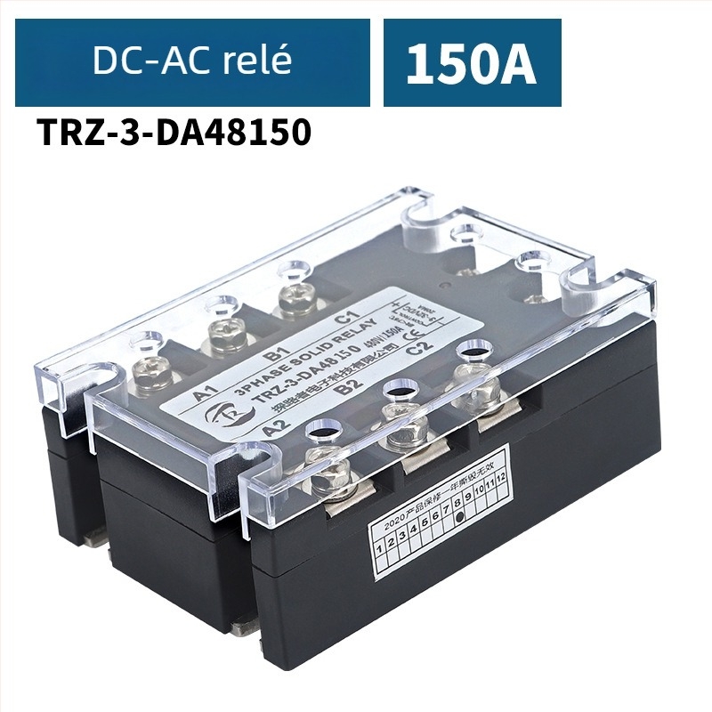 TRZ-3-DA4810 háromfázisú szilárdtest-relé, 10A, DC-vezérlés, AC terhelés