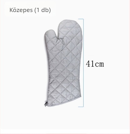 Hosszú ezüstbevonatú szigetelt kesztyű mikrohullámú sütőhöz, hőálló a konyhában sütéshez