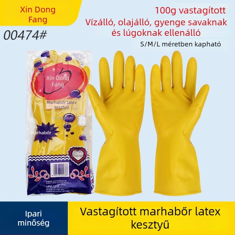 New Oriental 100 g vastagított ipari latex kesztyű marha ínból, sav-bázis-ellenálló, kémiai védelem konyhához és háztartásba