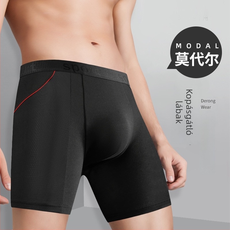 Férfi modal boxer brief hosszú lábakkal, anti-dörzsölés, gyorsan száradó, antibakteriális