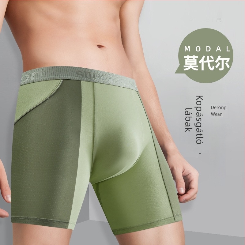 Férfi modal boxer brief hosszú lábakkal, anti-dörzsölés, gyorsan száradó, antibakteriális