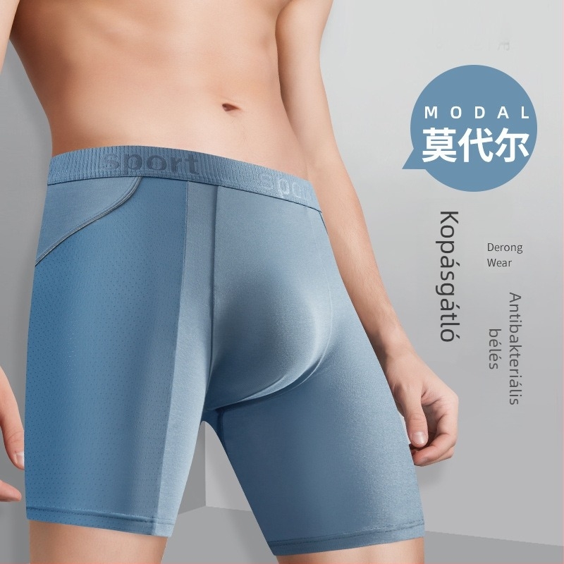 Férfi modal boxer brief hosszú lábakkal, anti-dörzsölés, gyorsan száradó, antibakteriális