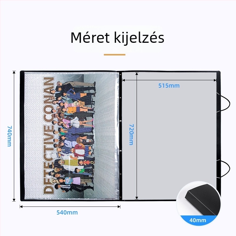 Hordozható B2-es puzzlealbum — 1000 darabos tároló mappa, 70 × 50 cm méretű szervező befejezett puzzle-k és posztergyűjteményekhez