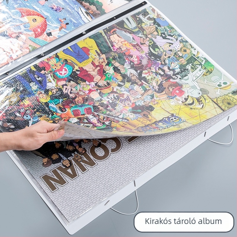 Hordozható B2-es puzzlealbum — 1000 darabos tároló mappa, 70 × 50 cm méretű szervező befejezett puzzle-k és posztergyűjteményekhez