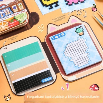 Pixel-stílusú mini dekoratív matricák DIY kézműves projektekhez