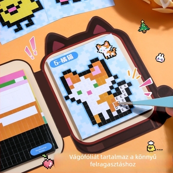 Pixel-stílusú mini dekoratív matricák DIY kézműves projektekhez