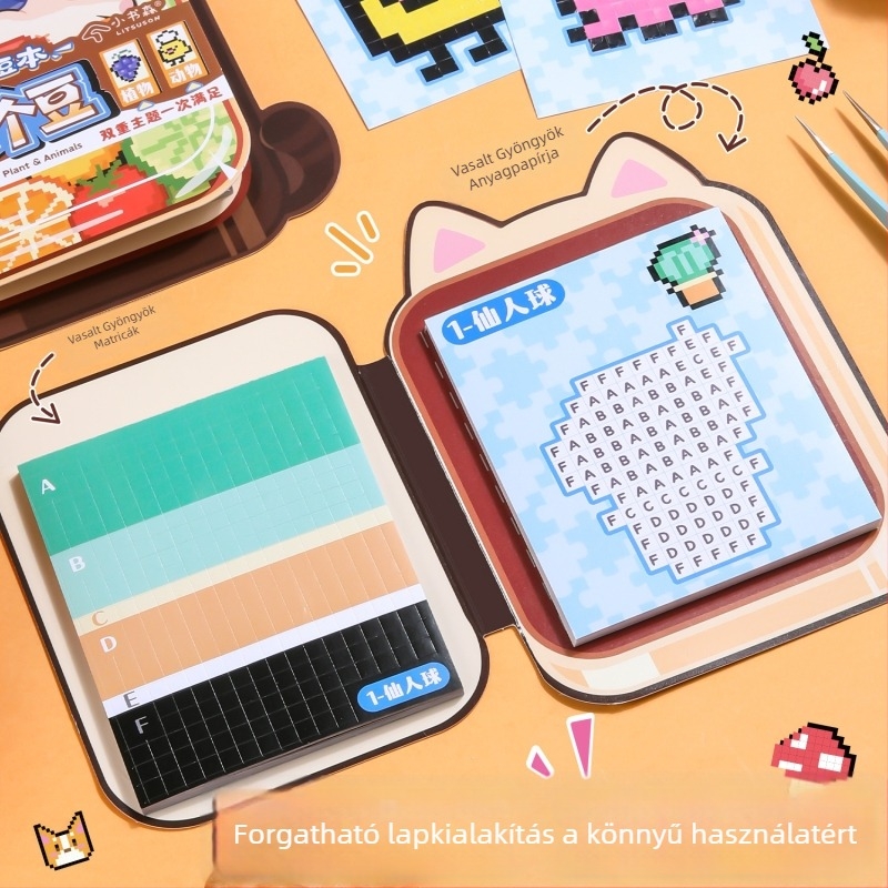 Pixel-stílusú mini dekoratív matricák DIY kézműves projektekhez