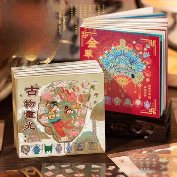Négyzetes matricás könyv kolázs és tájképekhez, színes kreatív DIY puzzle gyerekeknek, csendes könyv