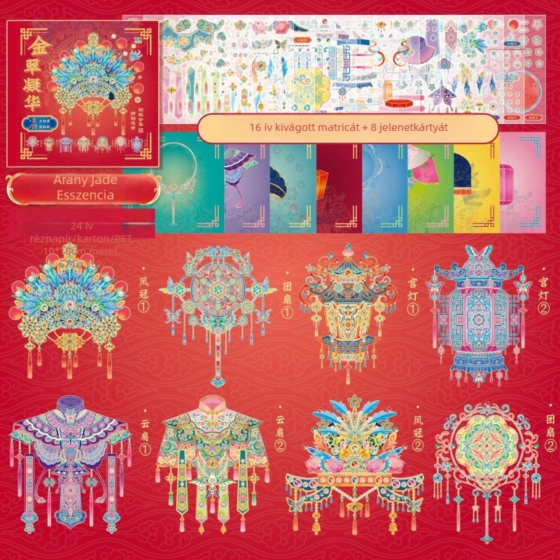 Négyzetes matricás könyv kolázs és tájképekhez, színes kreatív DIY puzzle gyerekeknek, csendes könyv
