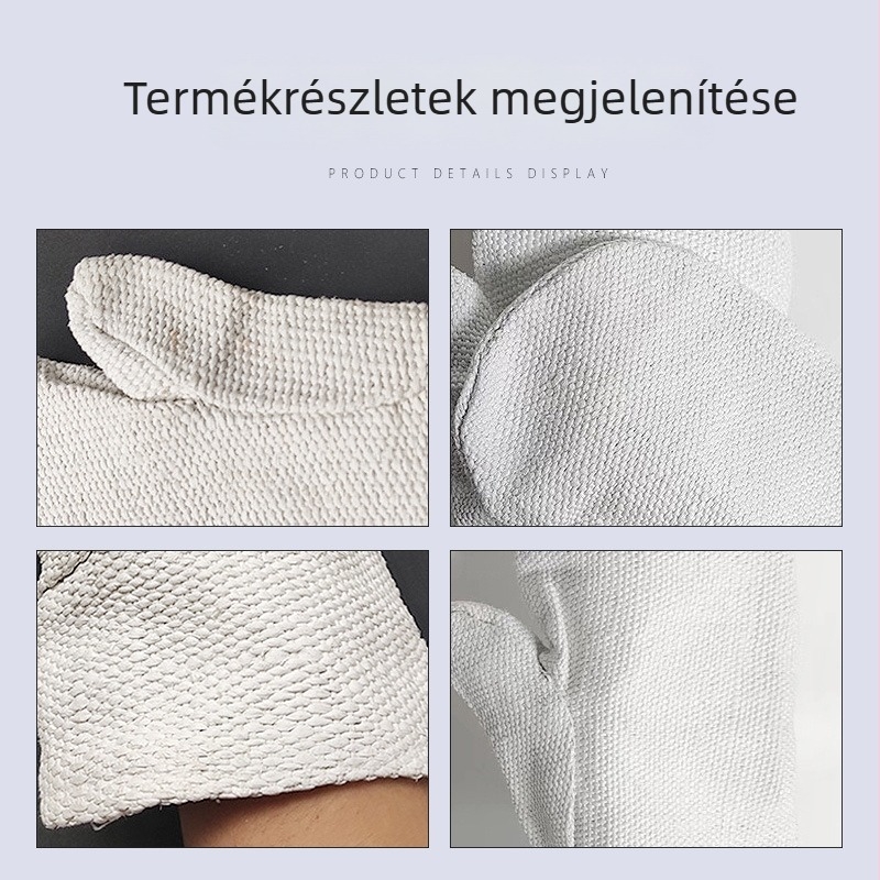 Kétujjas azbesztvédő kesztyű, vastított kivitel, hőálló, ipari tűzálló és kopásálló
