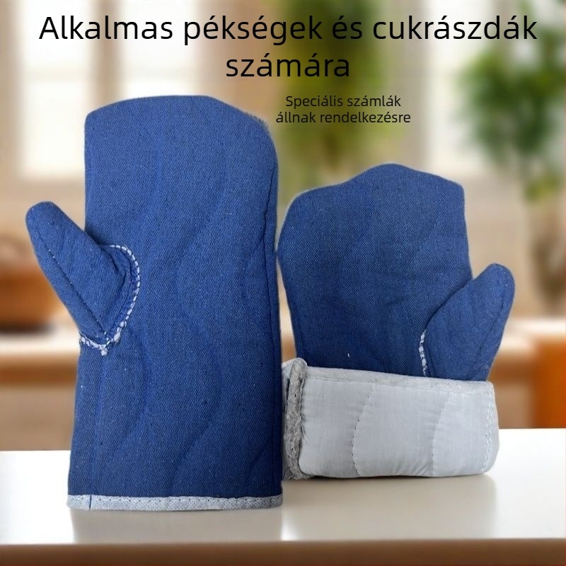 Hőálló mikrosütő kesztyűk, hosszú, szigetelt, sütéshez és pároláshoz, ipari felhasználásra