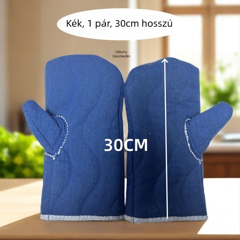 Hőálló mikrosütő kesztyűk, hosszú, szigetelt, sütéshez és pároláshoz, ipari felhasználásra