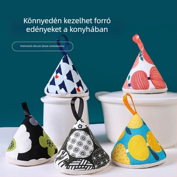 Háromszög alakú hővédő fedél, fogantyúvédők és hőálló konyhai kesztyűk zománcozott és öntöttvas edényekhez