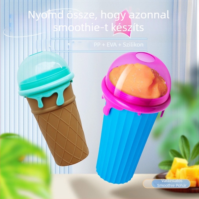 500 ml-es smoothie pohár, nagy kapacitású – nyári shaker, PP anyag