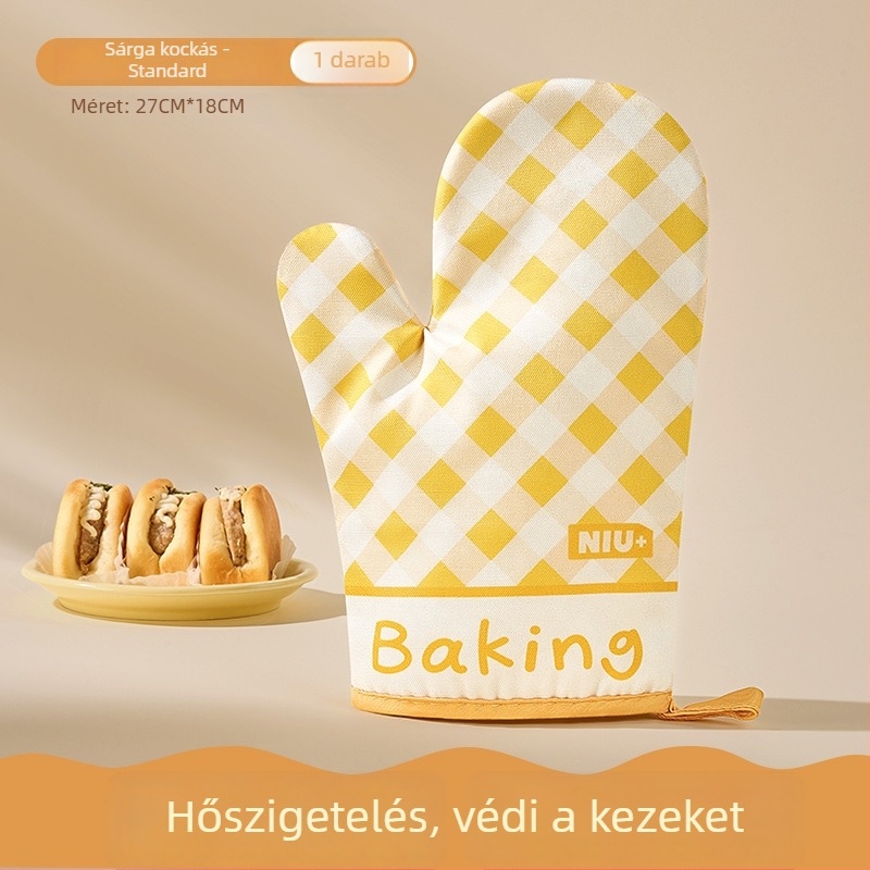 Magas hőállóságú szilikon sütő- és sütőkesztyűk, mikrohullámú sütőhöz és sütőhöz, hőszigetelő és égésvédő
