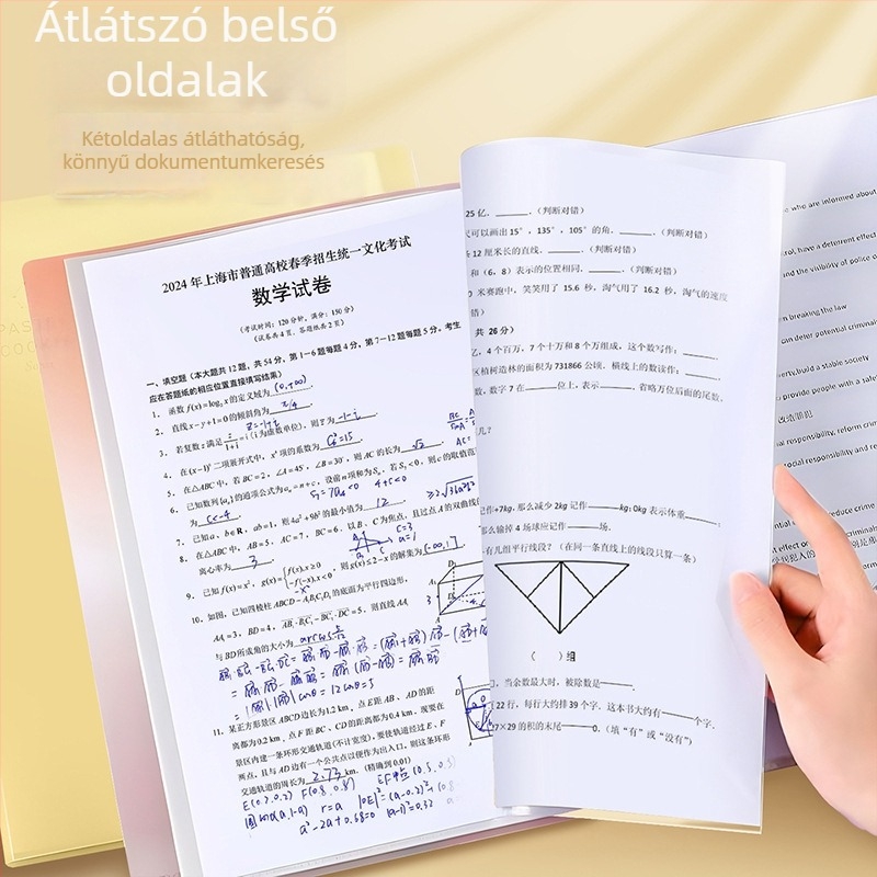A4-es átlátszó irattartó beillesztő zsebekkel