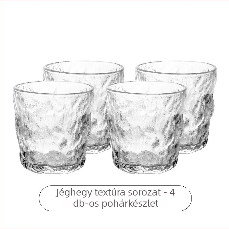 300 ml boroszilikát üveg pohár gleccserszerű textúrával, vastagított, japán stílusú fogantyú nélkül, sörhöz