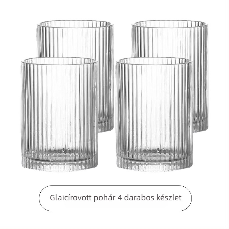300 ml boroszilikát üveg pohár gleccserszerű textúrával, vastagított, japán stílusú fogantyú nélkül, sörhöz