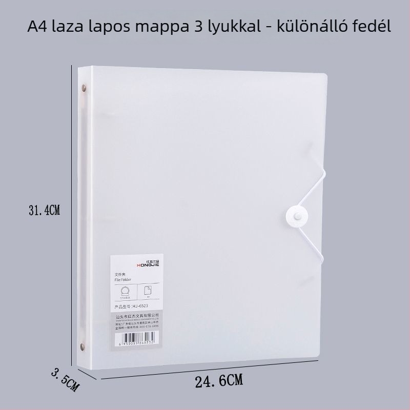 A4-es 4 lyukú mappa dokumentumokhoz, vizsgákhoz és szerződésekhez, műanyag