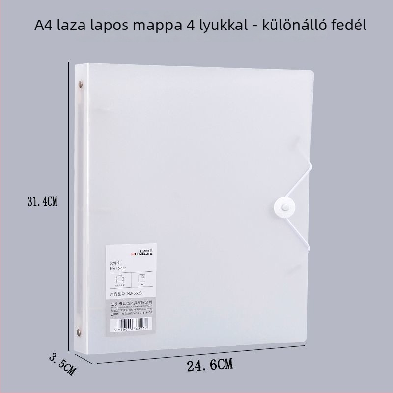 A4-es 4 lyukú mappa dokumentumokhoz, vizsgákhoz és szerződésekhez, műanyag