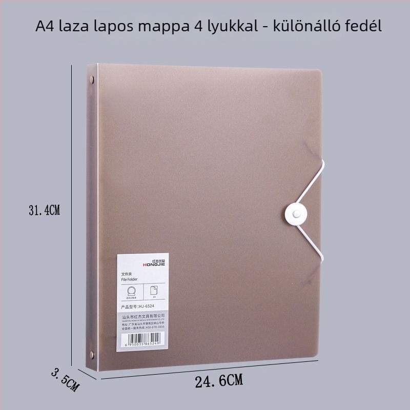 A4-es 4 lyukú mappa dokumentumokhoz, vizsgákhoz és szerződésekhez, műanyag