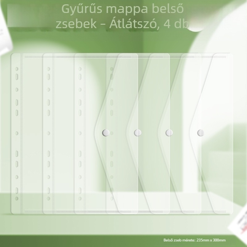 Cartoon Bear A4-es mappa átlátszó betétes zsebekkel — Dokumentumok rendezője