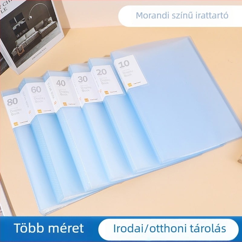 A4-es méretű mappa átlátszó betétekkel, többszintű, nagy kapacitású tároló, macaron színek, saját designnal testreszabható
