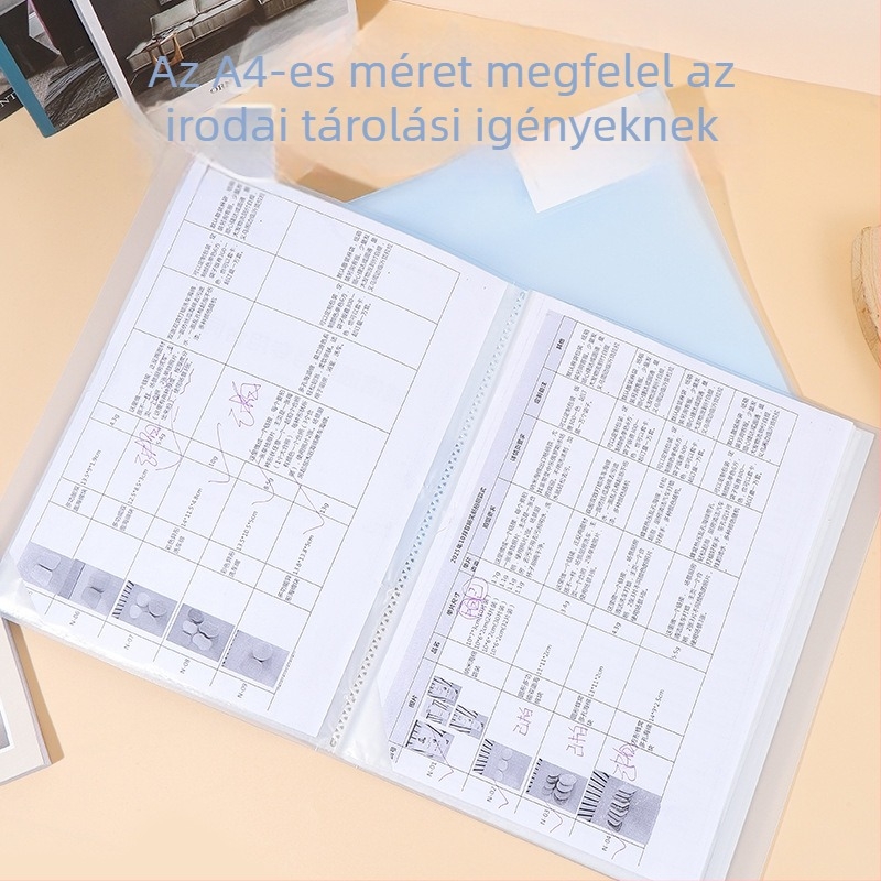 A4-es méretű mappa átlátszó betétekkel, többszintű, nagy kapacitású tároló, macaron színek, saját designnal testreszabható
