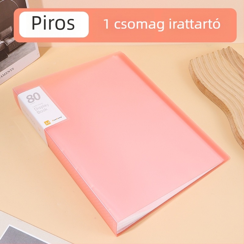 A4-es méretű mappa átlátszó betétekkel, többszintű, nagy kapacitású tároló, macaron színek, saját designnal testreszabható