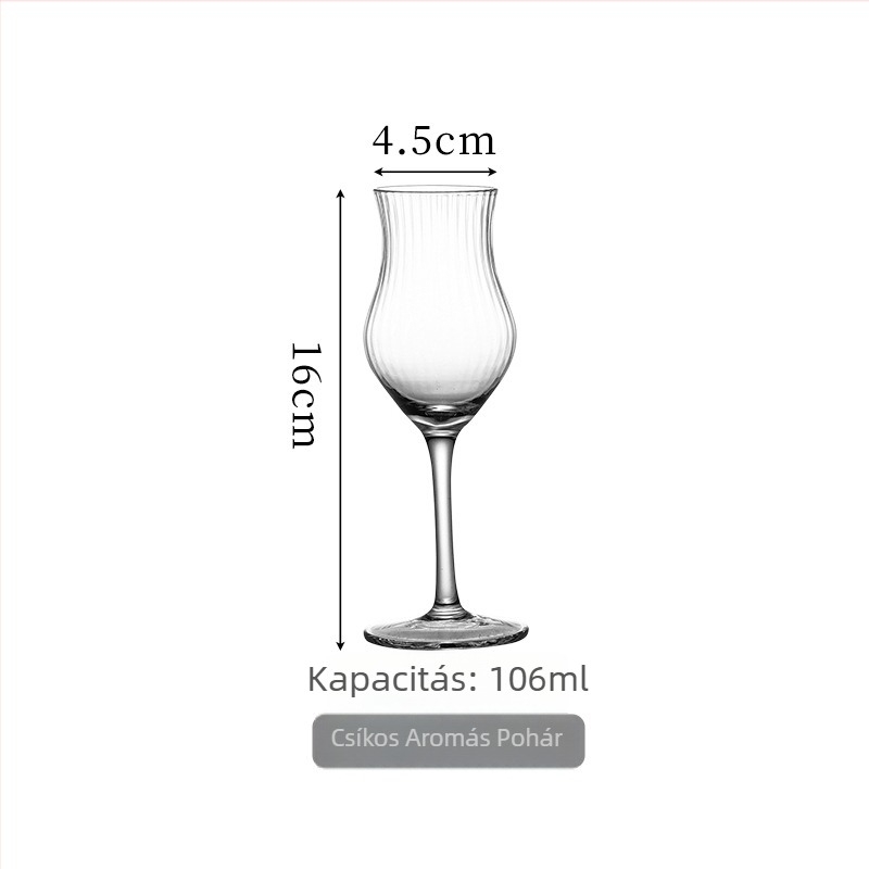 Kristály whisky pohár aromás kóstoláshoz, tulipán alakú