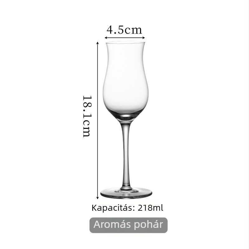 Kristály whisky pohár aromás kóstoláshoz, tulipán alakú