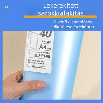 A4-es méretű mappa vizsgadolgozatokhoz és dokumentumokhoz, színes, átlátszó, diákoknak általános iskolától középiskoláig