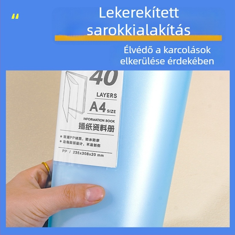 A4-es méretű mappa vizsgadolgozatokhoz és dokumentumokhoz, színes, átlátszó, diákoknak általános iskolától középiskoláig