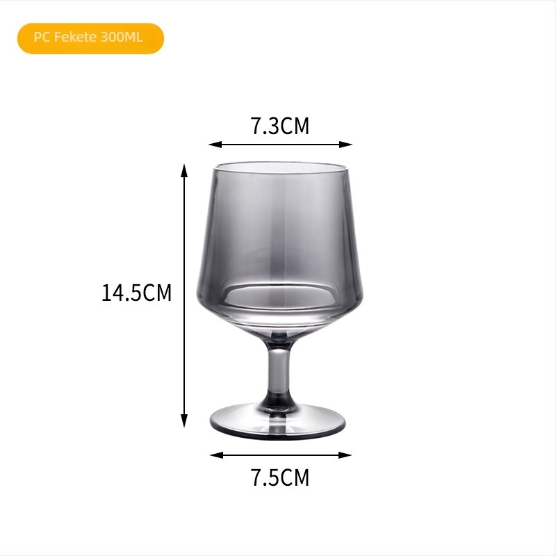 Műanyag, európai stílusú vörösboros pohár, otthoni bárhoz, rövid lábú pohár brandy- és whiskyhez