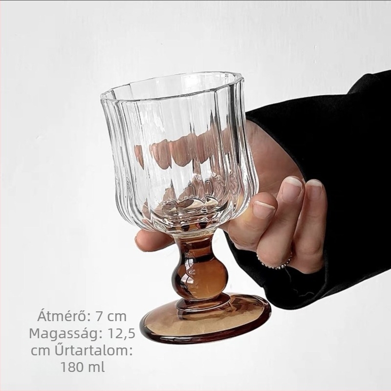 Francia stílusú boros pohár, pezsgő pohár, üvegpohár, kapacitás 1000 ml vagy több