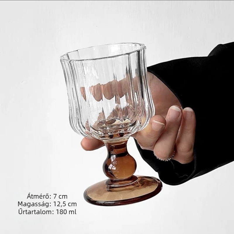 Francia stílusú boros pohár, pezsgő pohár, üvegpohár, kapacitás 1000 ml vagy több