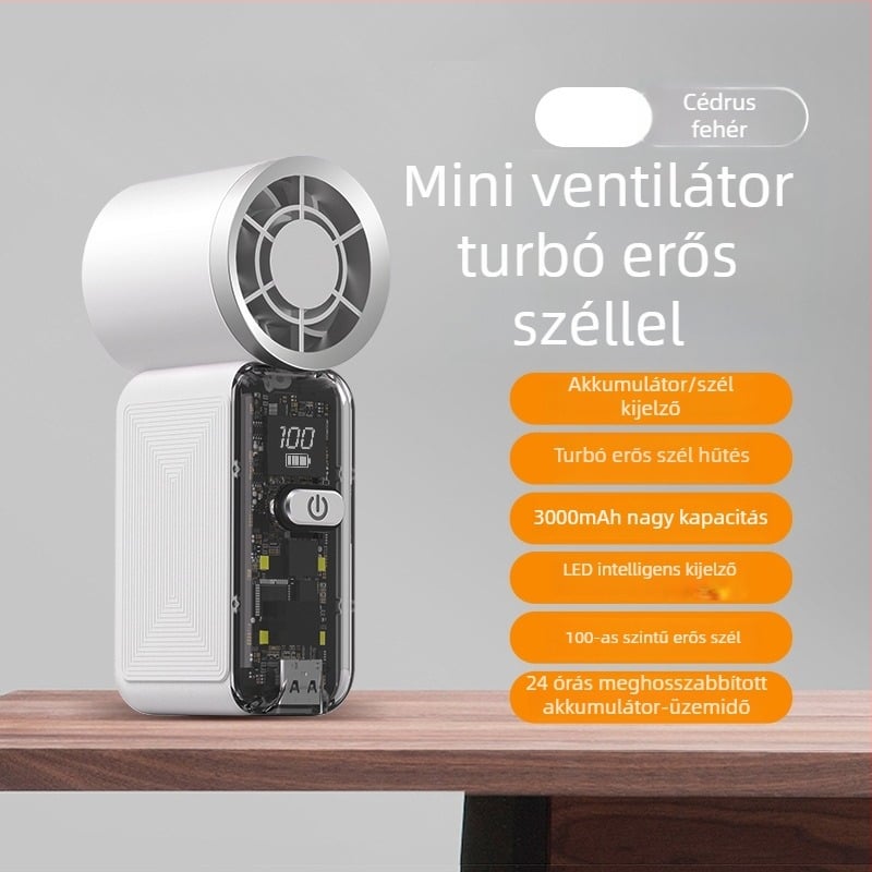 2026-os új hordozható átlátszó ventilátor – asztali és kézi használatra, hűtés, magas esztétikai értékkel