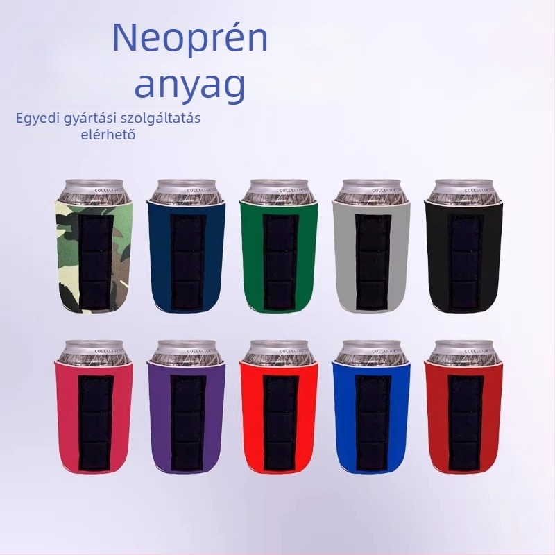 Neoprén mágneses pohárvédő habos alappal, Cola dobozokhoz és sörösüvegekhez, összecsukható búváranyag