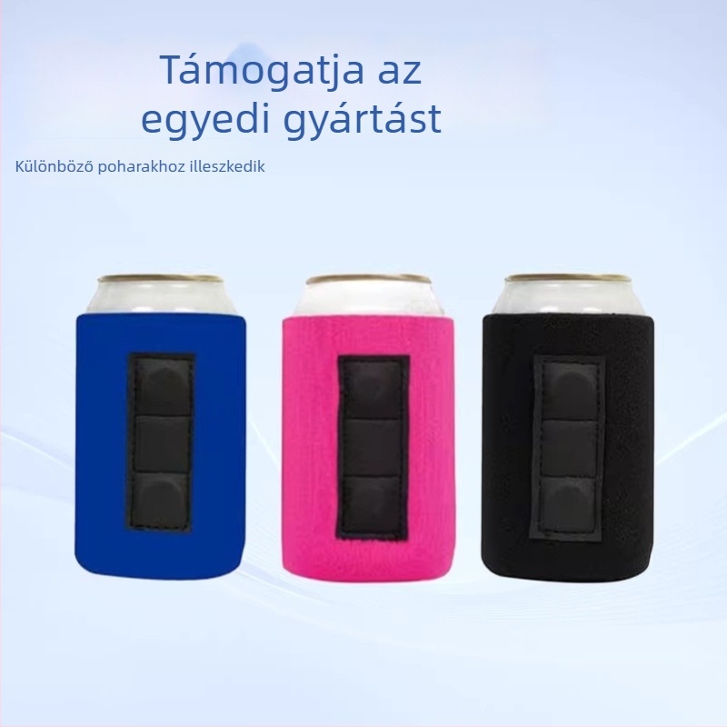 Neoprén mágneses pohárvédő habos alappal, Cola dobozokhoz és sörösüvegekhez, összecsukható búváranyag