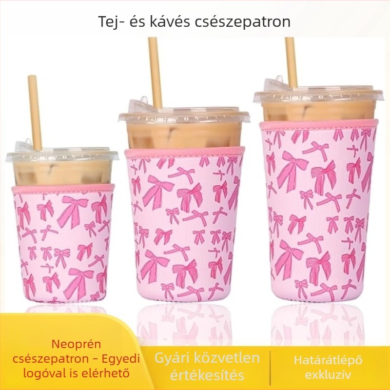 Neoprene pohárvédő kávé- és tejitalokhoz, szigetelő, ütésálló
